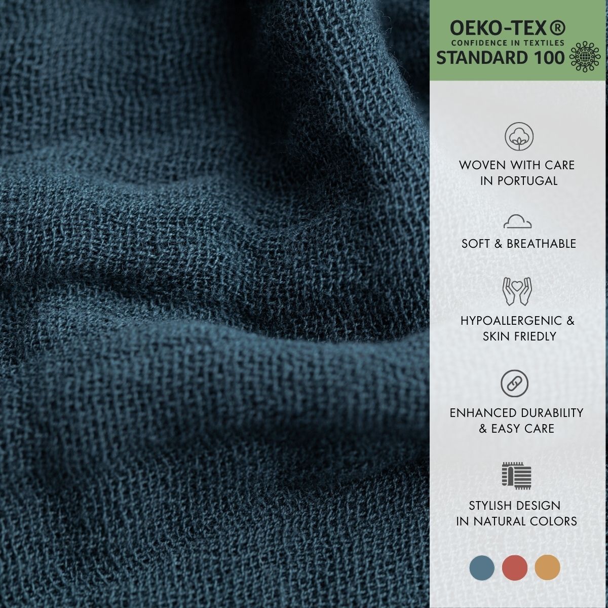 Organic cotton throw. Juicy. Navy