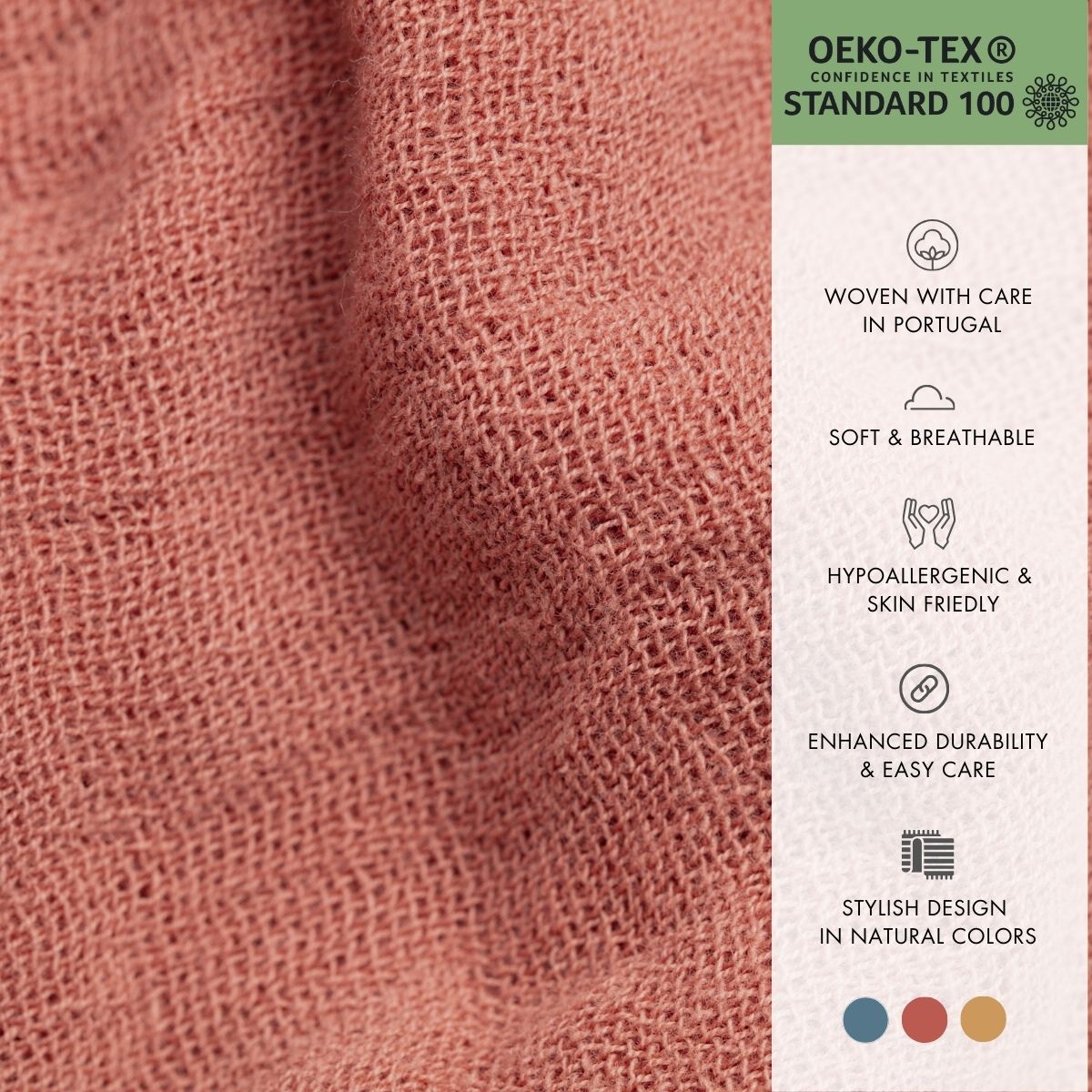 Organic cotton throw. Juicy. Coral
