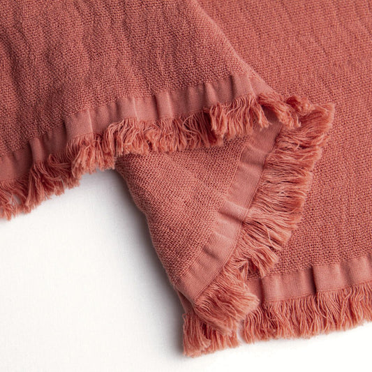 Couverture en coton biologique. Juicy. Corail