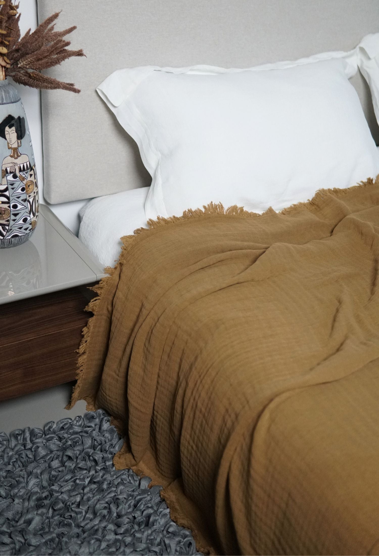 Couverture en coton biologique. Juicy. Safran