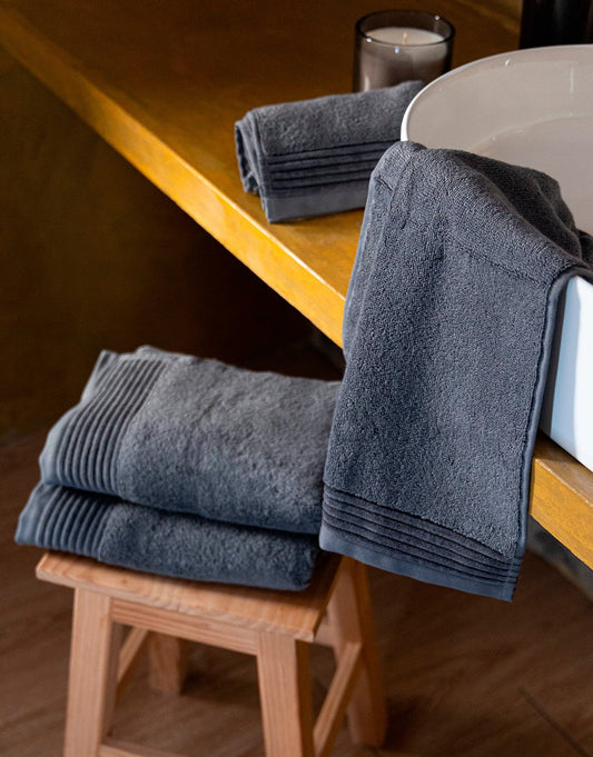 Soothing Shadows Fluffy Bath Towel - Immerse yourself in luxury with this sumptuously soft bath towel in a calming soothing shadows hue.