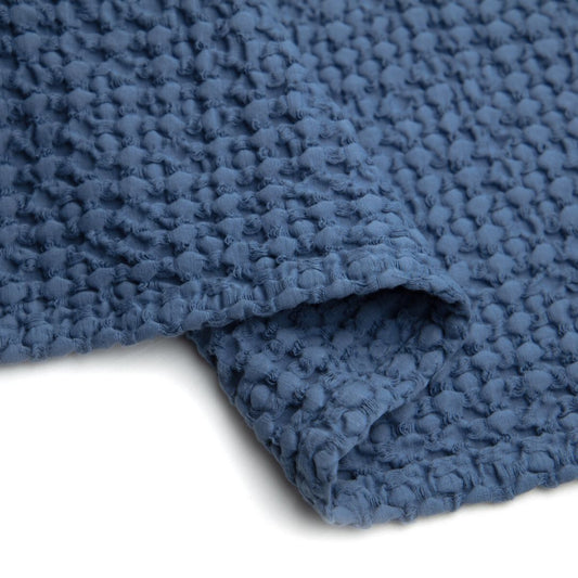 Bloom. Organic cotton honeycomb throw. Blue