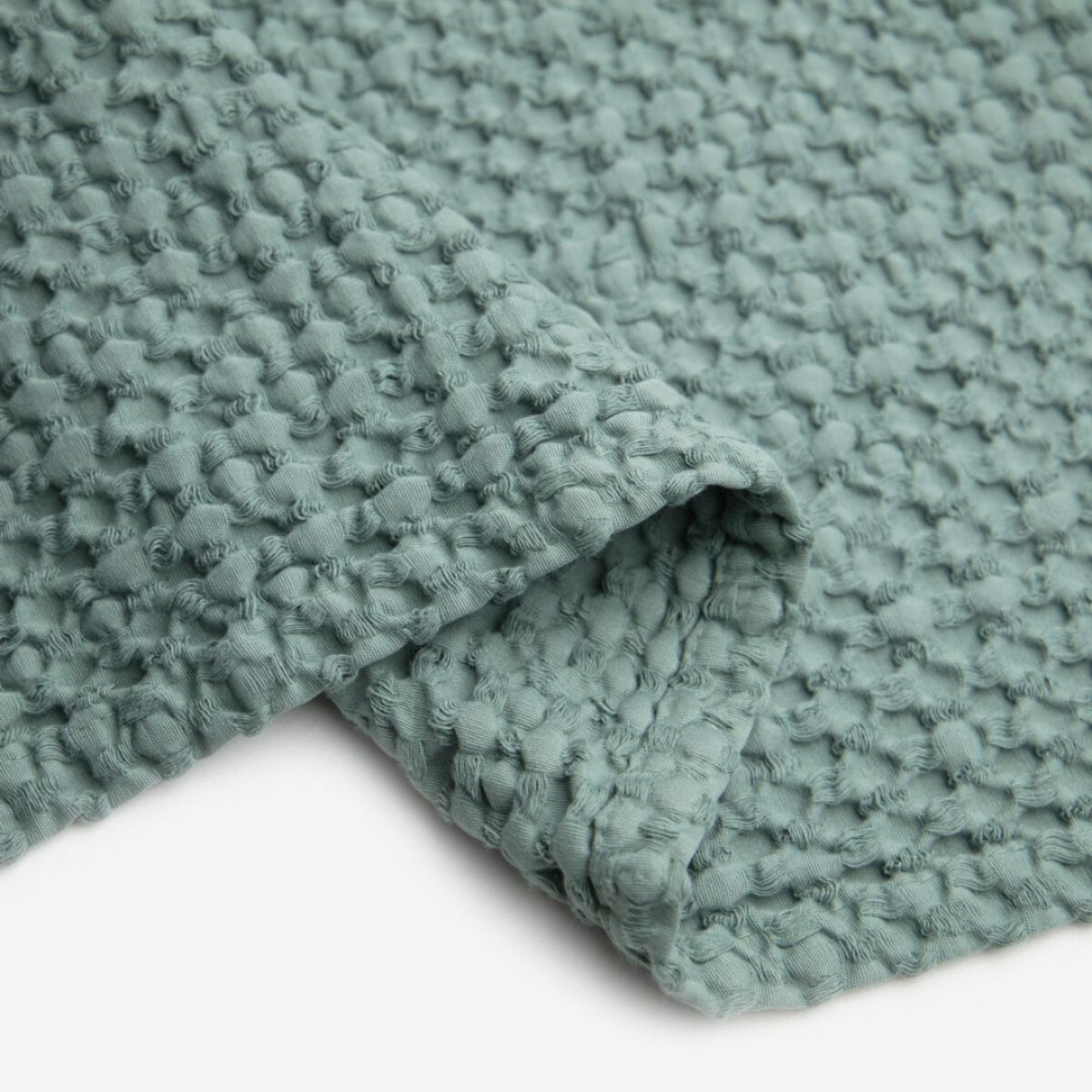 Organic cotton honeycomb throw. Bloom. Green