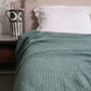Organic cotton honeycomb throw. Bloom. Green