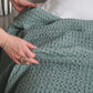 Organic cotton honeycomb throw. Bloom. Green