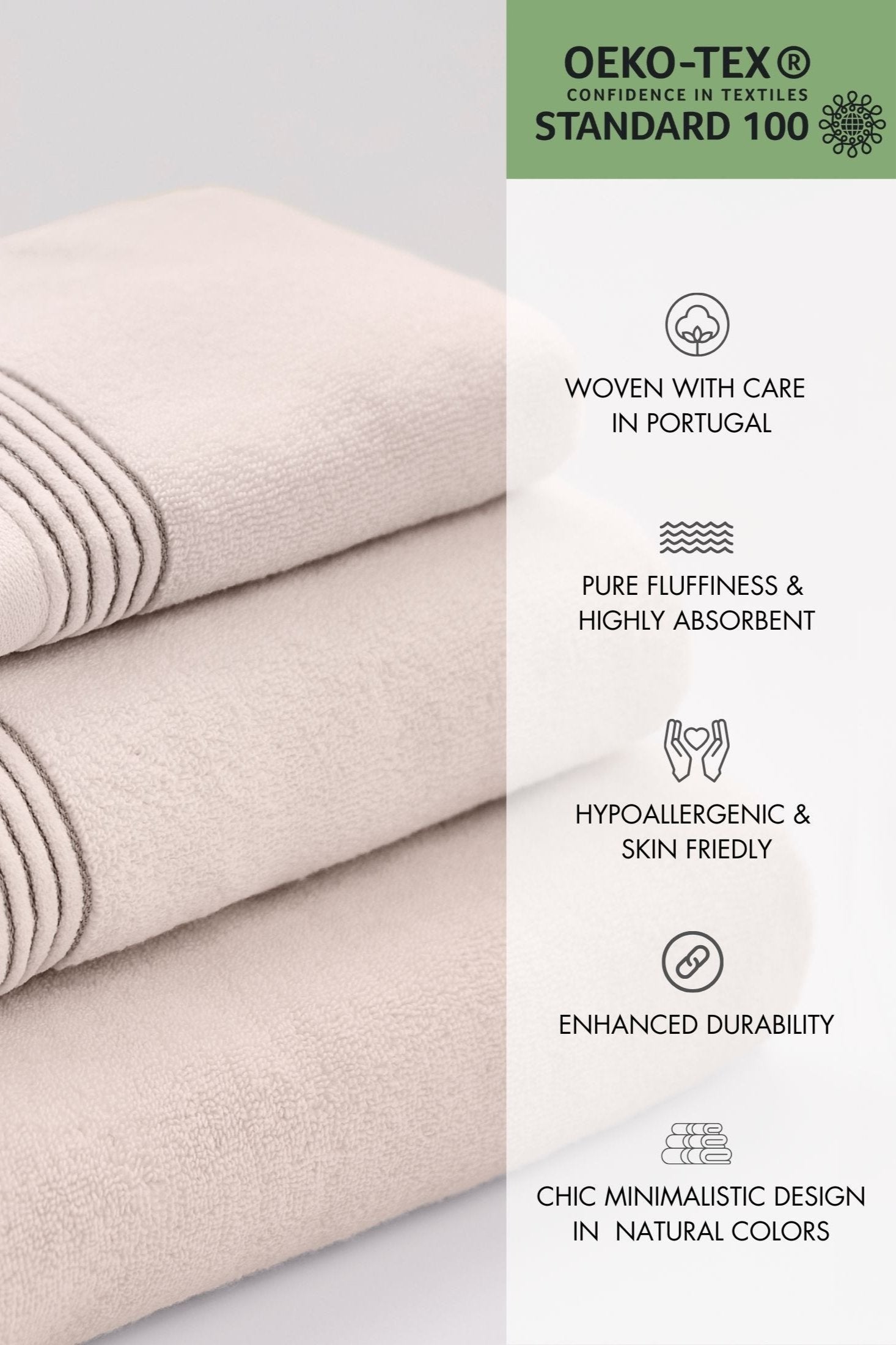 premium fluffy bath towel and hand towel from organic cotton