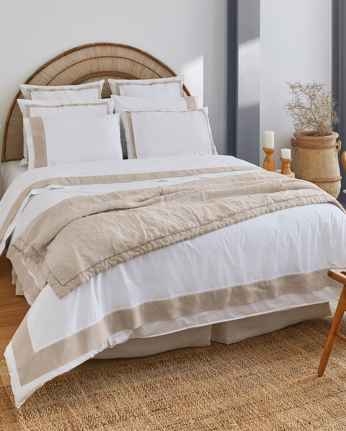 Discover unparalleled comfort with SOWL Home's Athens Cotton Percale Bed Set. Crafted from premium organic cotton, this set promises luxurious softness and breathability for a restful night's sleep.