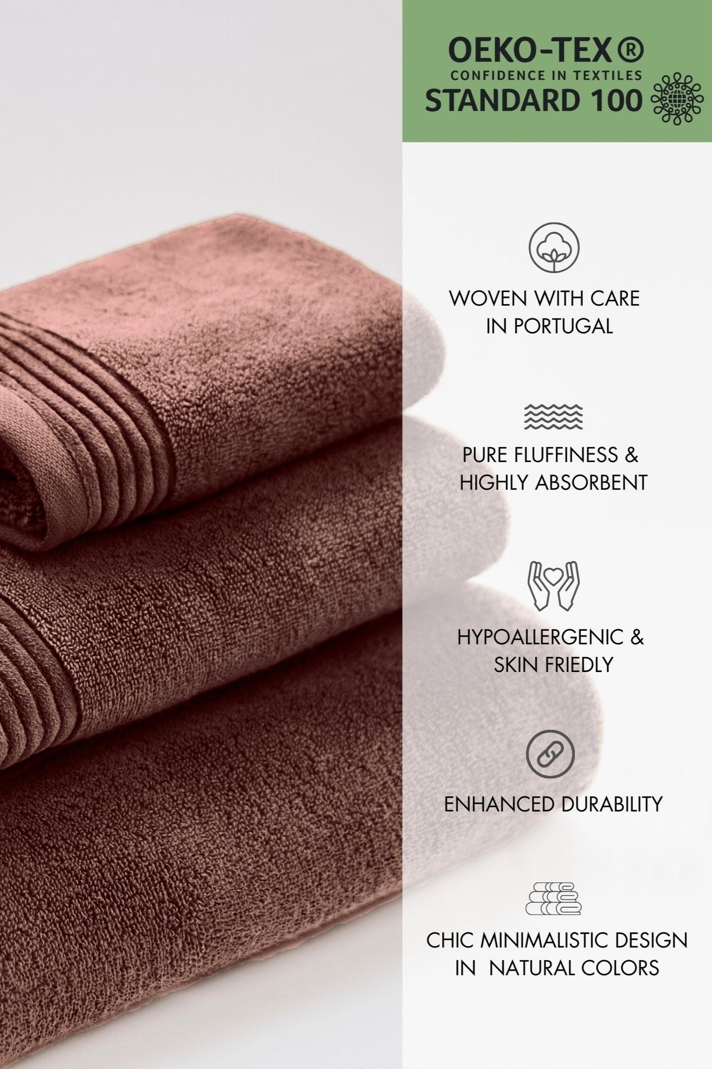 premium fluffy bath towel and hand towel from organic cotton