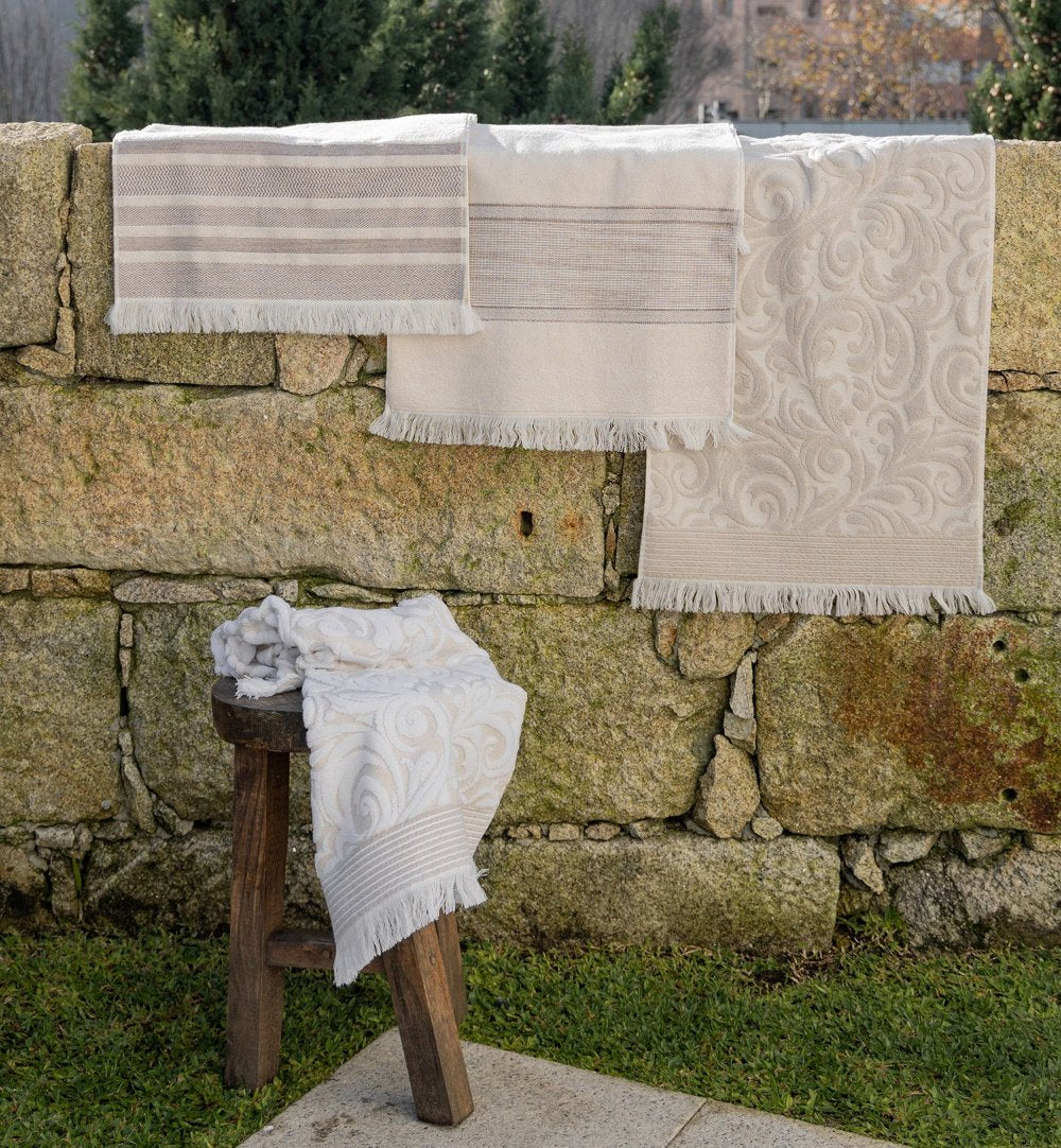 Morning Dunes premium cotton bath towel, featuring a serene and elegant design for luxurious bathing experiences