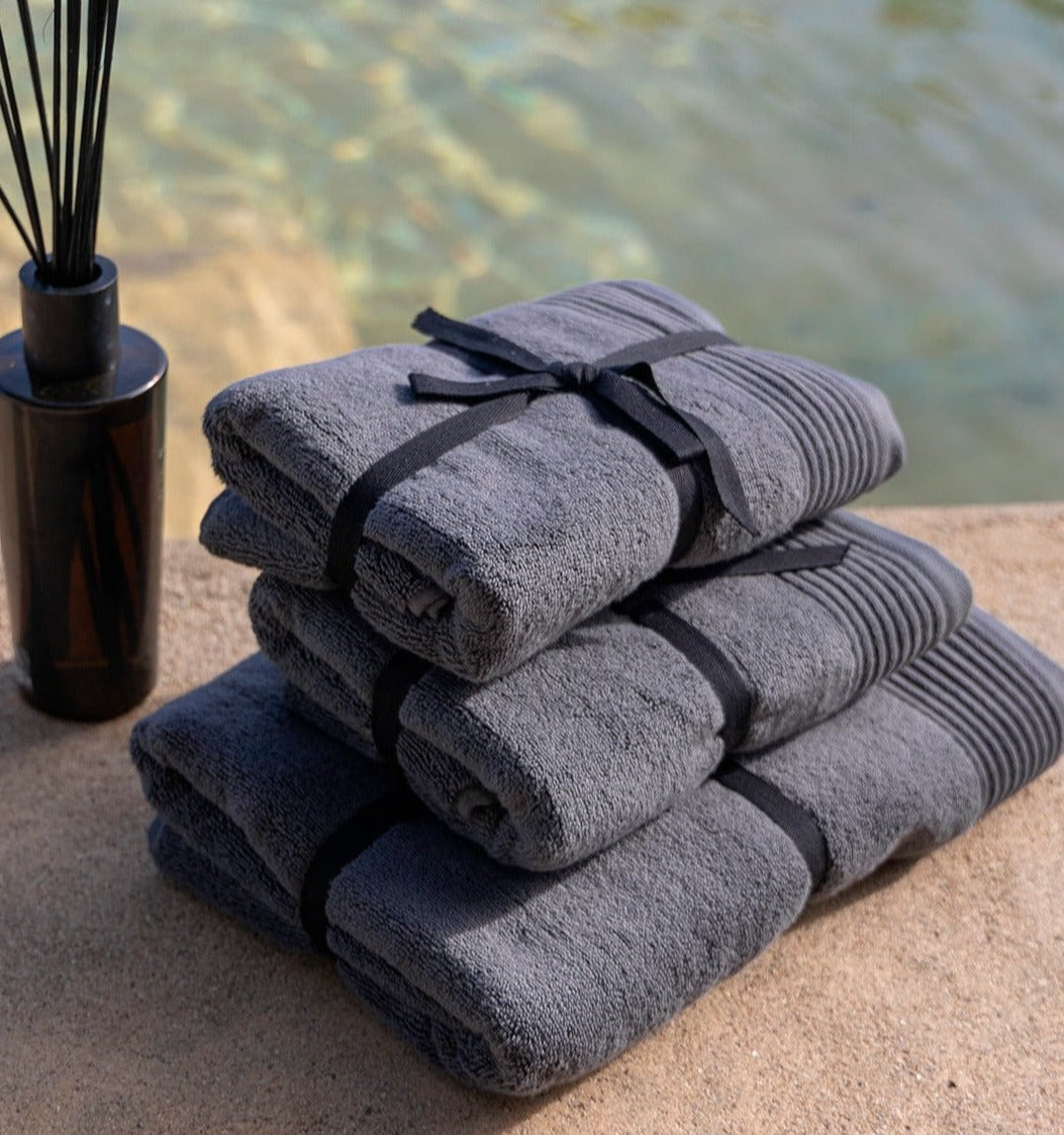 Soothing Shadows Fluffy Bath Towel - Immerse yourself in luxury with this sumptuously soft bath towel in a calming soothing shadows hue. 