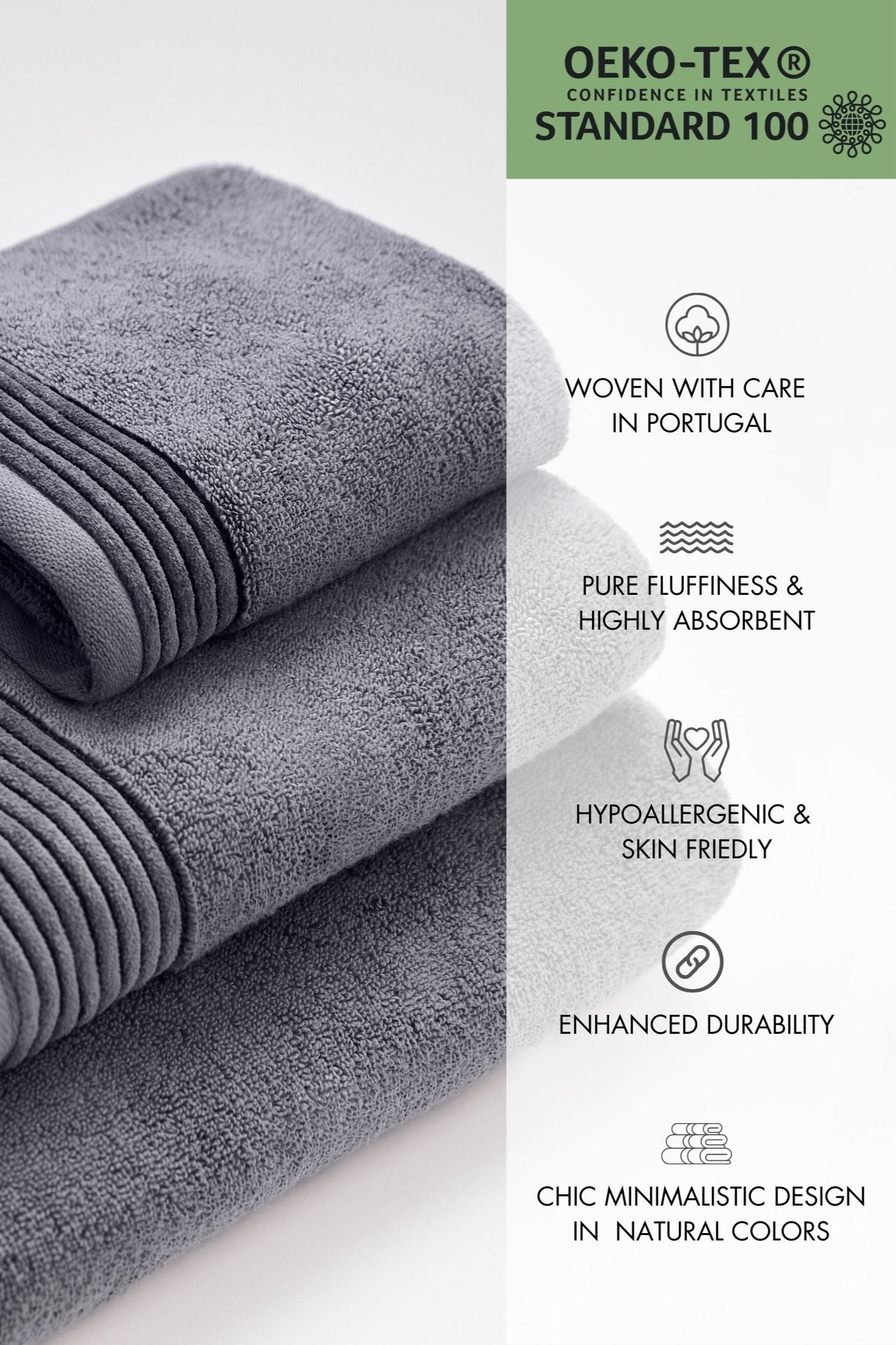 premium fluffy bath towel and hand towel from organic cotton