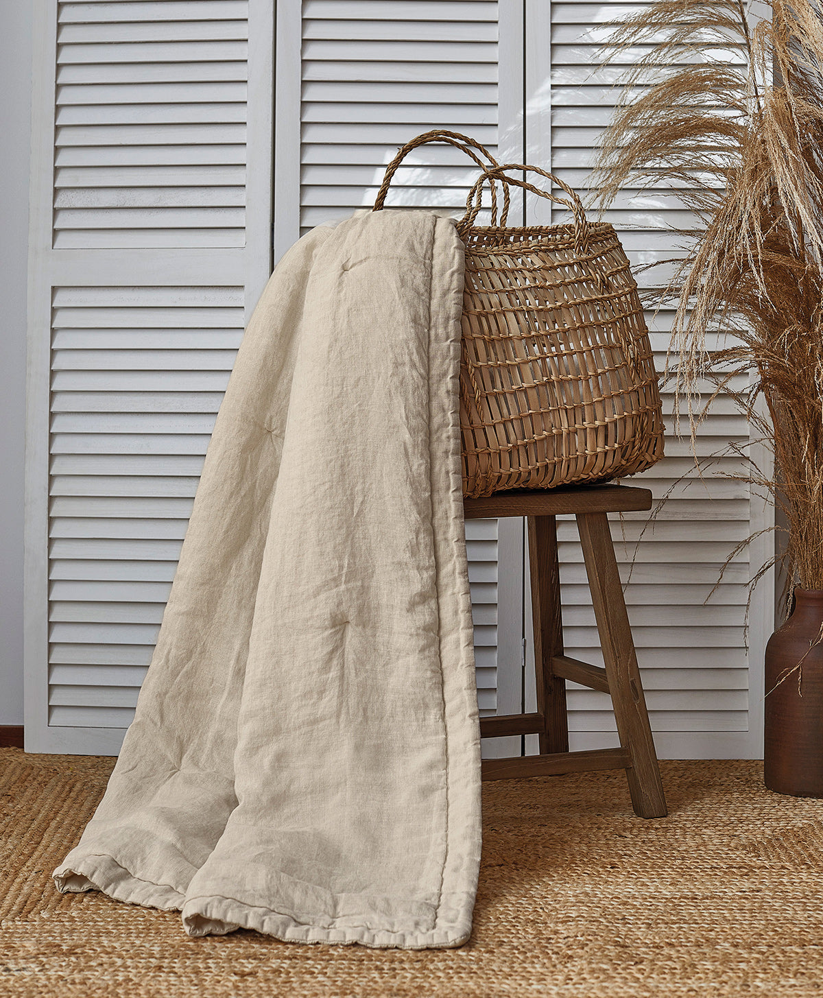 Photo of SOWL Creamy Washed Linen Quilt, featuring a luxurious texture and elegant design